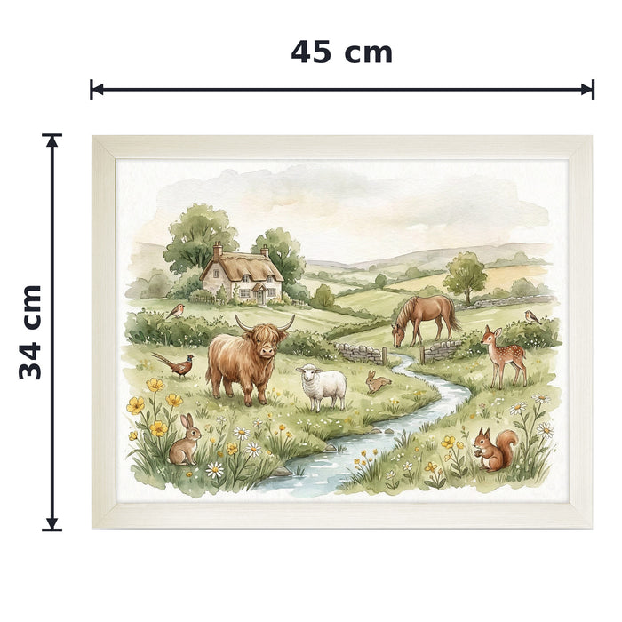 Countryside Print Lap Tray with Cushioned Base 45cm Decorative Trays FabFinds