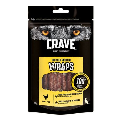 Crave Chicken Protein Wraps Dog Treats 50g Dog Food & Treats crave   