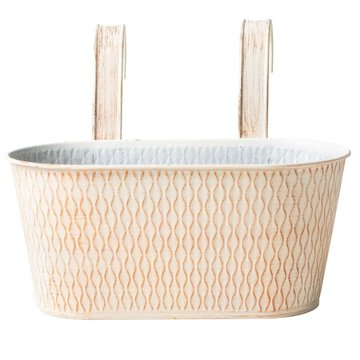 Cream & Silver Over Fence Hanging Basket 26.5cm Assorted Packs Plant Pots & Planters FabFinds Pack of 1