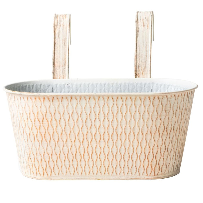 Cream & Silver Over Fence Hanging Basket 26.5cm Assorted Packs
