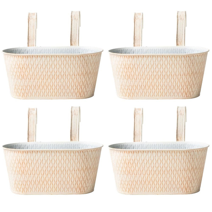 Cream & Silver Over Fence Hanging Basket 26.5cm Assorted Packs
