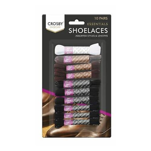 Crosby Shoelaces 10 Pairs Assorted Beauty Accessories Crosby   