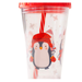 Christmas Cup with Straw Penguin & Snowman Designs Drinkware FabFinds Penguin