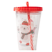 Christmas Cup with Straw Penguin & Snowman Designs Drinkware FabFinds
