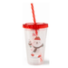 Christmas Cup with Straw Penguin & Snowman Designs Drinkware FabFinds