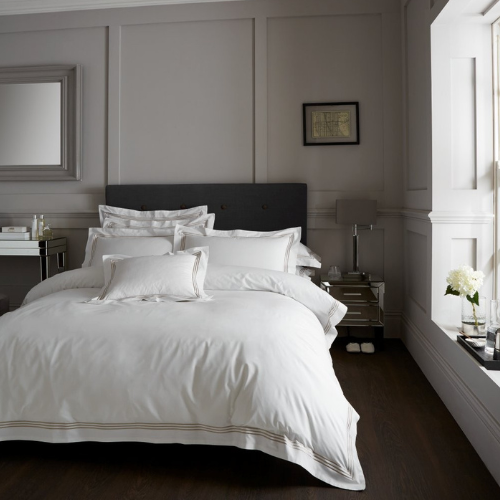 Devore Duvet Cover Set Assorted Duvet Sets FabFinds Double White/Latte