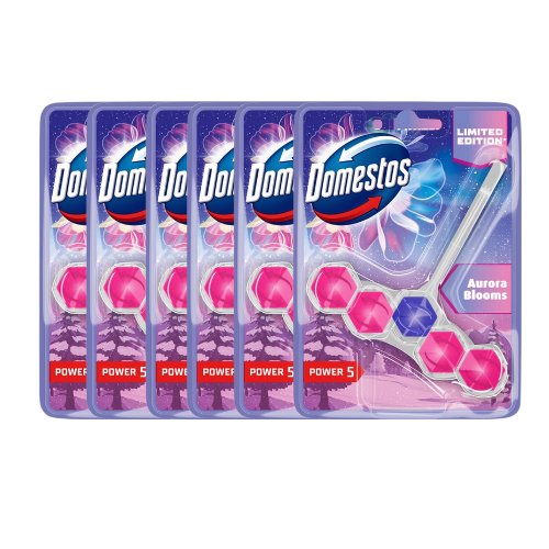 Domestos Power 5 Rim Block Aurora Blooms Winter Assorted Packs Toilet Cleaners Domestos Pack of 6