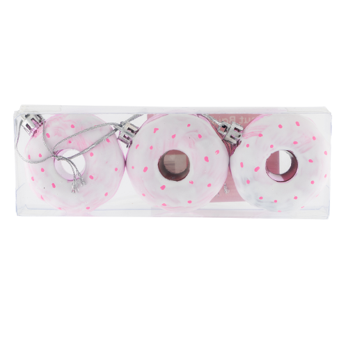 3 Pack Donut Christmas Decorative Ornaments Baubles 5cm Christmas Decorations FabFinds