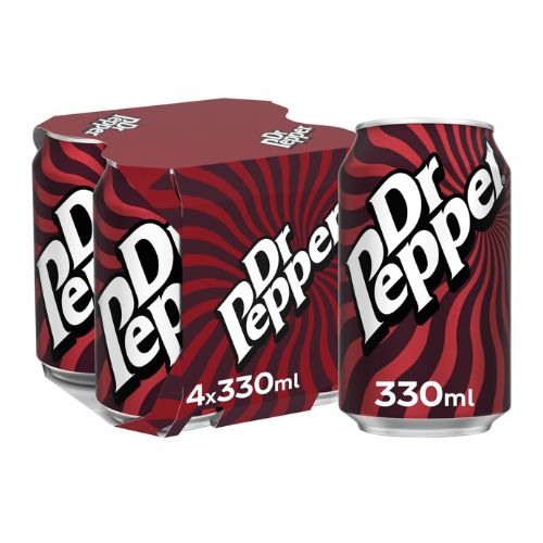 Dr Pepper Cans 4 Pack (4 x 330ml) Drinks Dr Pepper   