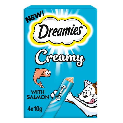 Dreamies Creamy Scrumptious Salmon Cat Treats 4 x 10g Cat Food & Treats Dreamies   