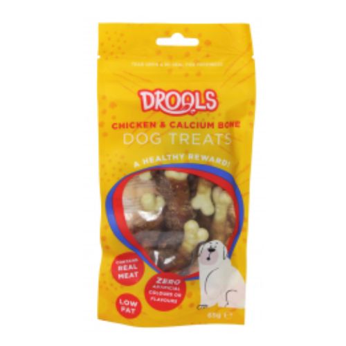 Drools Chicken & Calcium Bone Dog Treats 65g Dog Food & Treats Drools   