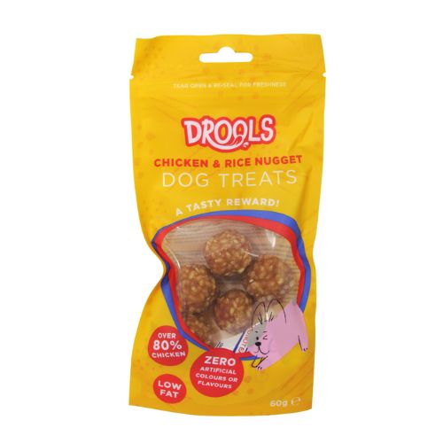 Drools Chicken & Rice Nugget Dog Treats 60g Dog Food & Treats Drools   