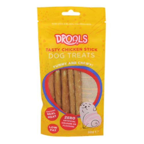 Drools Tasty Chicken Stick Dog Treats 50g Dog Food & Treats Drools   