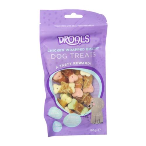 Drools Chicken Wrapped Biscuit Dog Treats 60g