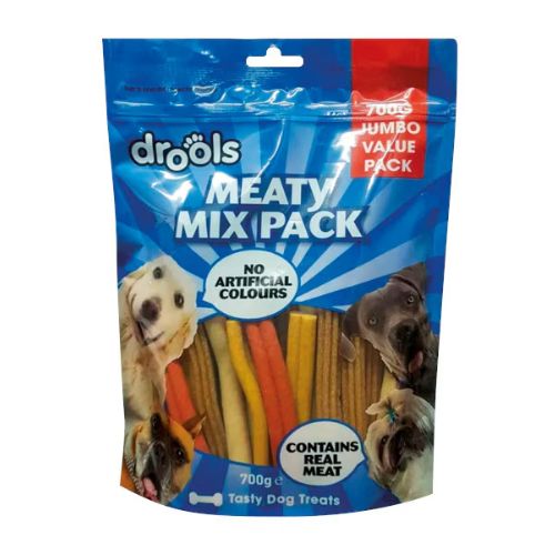Drools Meaty Mix Pack Tasty Dog Treats 700g Dog Food & Treats Drools   