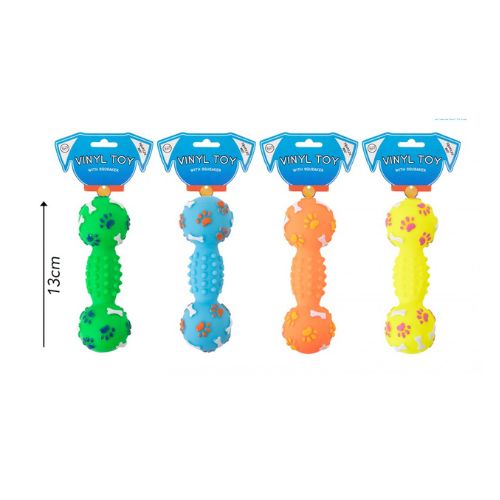 World Of Pets Squeaky Vinyl Dumbbell Dog Toy Assorted Colours Dog Toy Fabfinds   