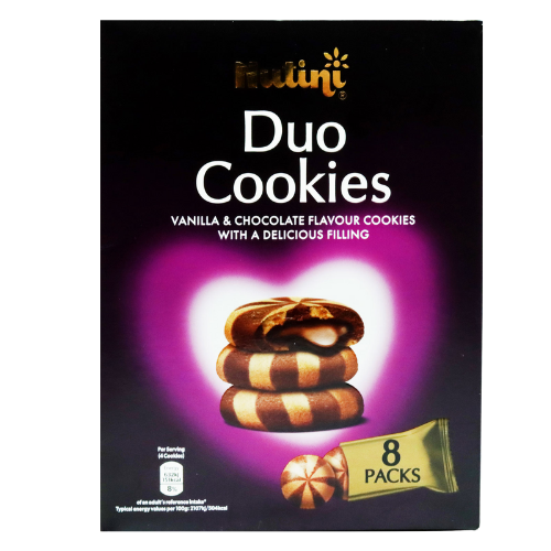 Nutini Duo Cookies Vanilla & Chocolate with Creamy Filling 8 x 30g Biscuits & Cereal Bars Nutini Pack of 1