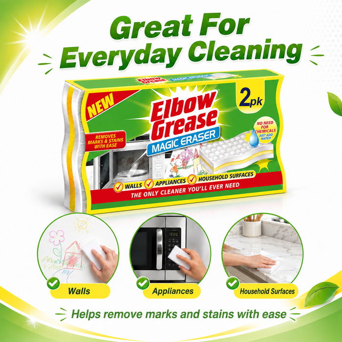 Elbow Grease Magic Eraser 2 Pack Cloths, Sponges & Scourers Elbow Grease