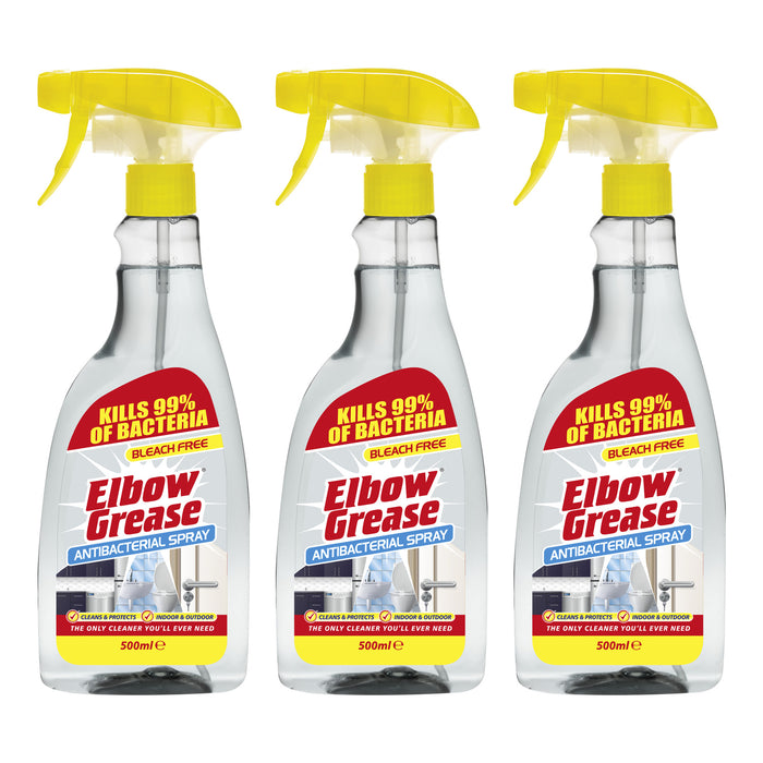 Elbow Grease Antibacterial Cleaning Spray 500ml Assorted Packs Antibacterial Cleaners Elbow Grease Pack of 3
