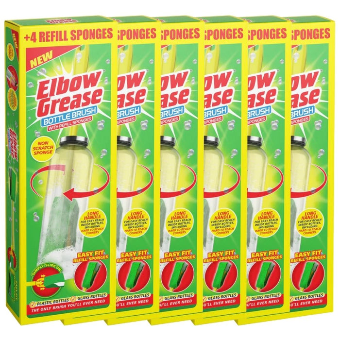 Elbow Grease Bottle Brush + 4 Refills 1pk Cloths, Sponges & Scourers Elbow Grease 6 Pack