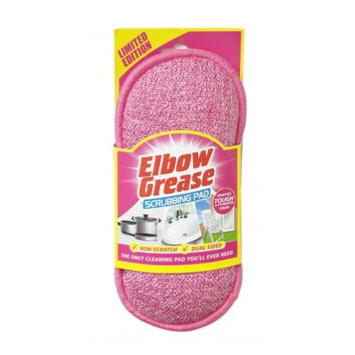 Elbow Grease Scrubbing Pad Pink Household Cleaning Products Elbow Grease   