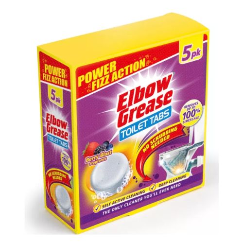 Elbow Grease Toilet Tabs Berry Blast 5 x 30g Toilet Cleaners Elbow Grease   