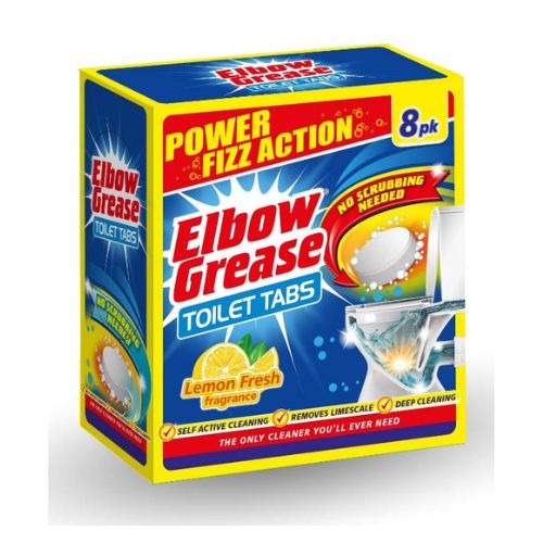 Elbow Grease Toilet Tabs Lemon Fresh 5 x 30g Toilet Cleaners Elbow Grease   