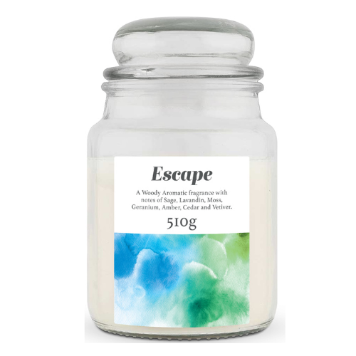 Escape Woody Aromatic Fragrance Scented Large Glass Jar Candle 18oz Candles FabFinds