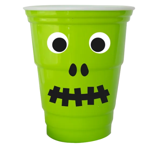 Halloween Plastic Cups with Googly Eyes Halloween Accessories FabFinds Green