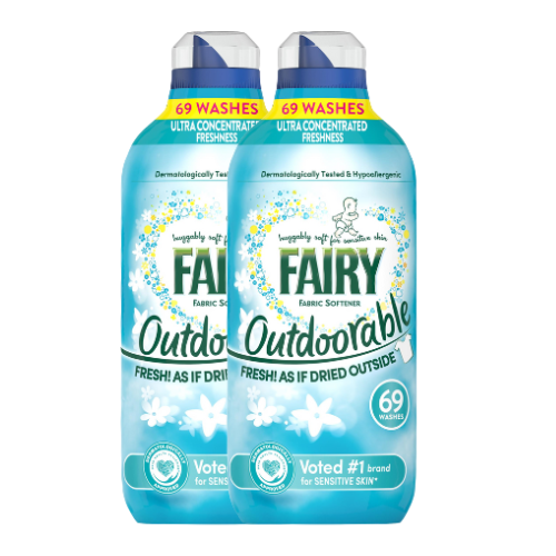 Fairy Outdoorable Fabric Conditioner 966ml(69 Washes) Assorted Packs Laundry - Fabric Conditioner Fairy Pack of 2