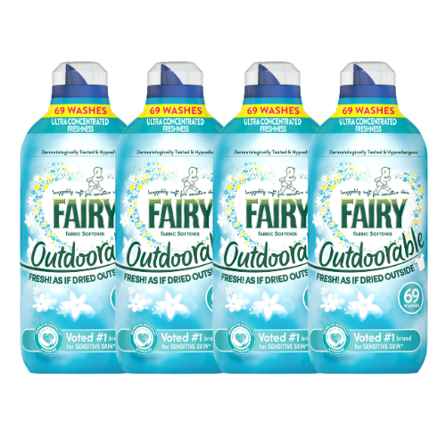 Fairy Outdoorable Fabric Conditioner 966ml(69 Washes) Assorted Packs Laundry - Fabric Conditioner Fairy Pack of 4