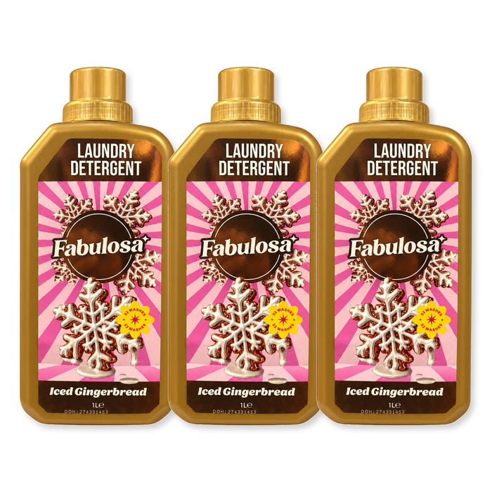 Fabulosa Laundry Detergent Gingerbread 1L Assorted Packs Laundry Fabulosa Pack of 3