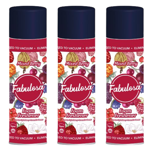Fabulosa Mixed Berry Carpet & Upholstery Foam Freshener 300ml Fabulosa Foam Freshener Fabulosa Pack of 3