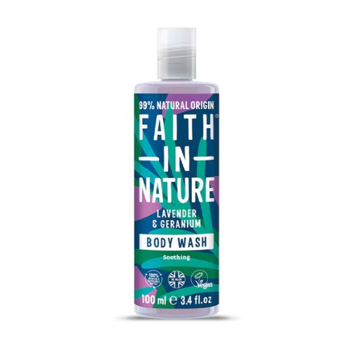 Faith In Nature Lavender & Geranium Body Wash Travel Size 100ml Shower Gel & Body Wash Faith In Nature   
