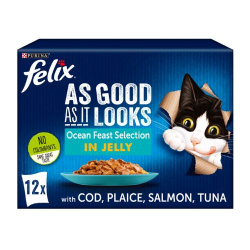 Felix Ocean Feast Selection Cat Food 12 x 100g Cat Food & Treats Felix   