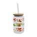 Festive Glass Drinking Cup with Straw 480ml Assorted Designs Christmas Tableware FabFinds Stockings & Jumpers  