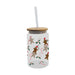 Festive Glass Drinking Cup with Straw 480ml Assorted Designs Christmas Tableware FabFinds Gingerbread Men  