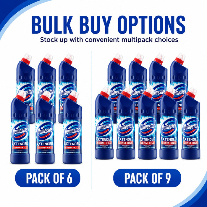 Domestos Extended Germ Kill Original Bleach 750ml Assorted Pack Size Toilet Cleaners Domestos