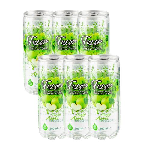 Fizzies Flavoured Sparkling Water Pack Of 6 300ml Assorted Flavours Drinks Fizzies Tangy Apple  