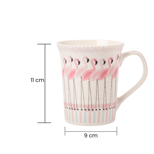 Flamingo Print Ceramic Mugs 350ml Assorted Flock Designs Mugs FabFinds