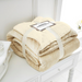Flannel Sherpa Blanket Dual Layer Throw 150x200cm Assorted Colours Throws & Blankets FabFinds Cream