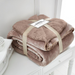 Flannel Sherpa Blanket Dual Layer Throw 150x200cm Assorted Colours Throws & Blankets FabFinds Mink