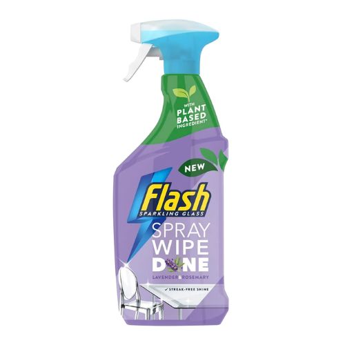 Flash Spray Wipe Done Lavender & Rosemary Glass Cleaner 800ml Glass & Window Cleaners Flash   