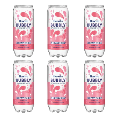 Flavita Bubbly Sparkling Water Assorted Flavours 300ml Drinks flavita Strawberry Pack of 6