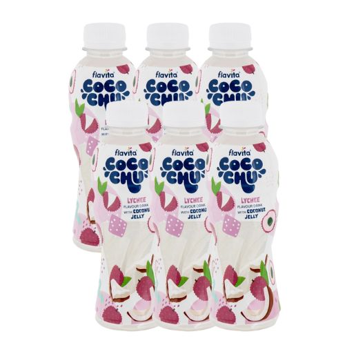 Flavita Coco Chu Flavour Drink With Coconut Jelly 250ml x 6 Assorted Flavours Drinks Meeran Lychee  