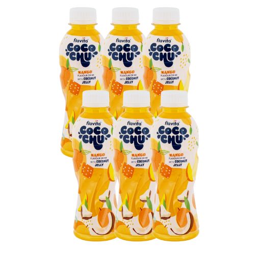 Flavita Coco Chu Flavour Drink With Coconut Jelly 250ml x 6 Assorted Flavours Drinks Meeran Mango  
