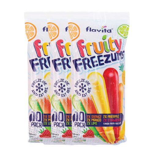 Flavita Fruity Freezums Ice Pops 10 Pack 700ml Assorted Packs Drinks flavita Pack of 3