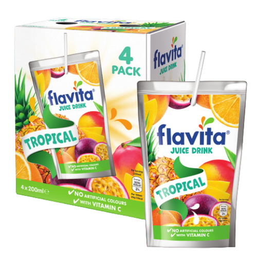 Flavita Tropical Juice Drink 4 x 200ml Assorted Packs Drinks flavita