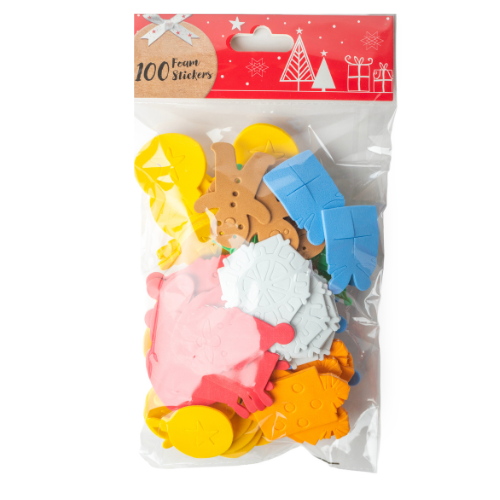 100 EVA Foam Christmas Stickers Assorted Festive Designs | FabFinds