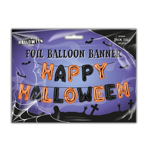 Happy Halloween Foil Balloon Banner Halloween Decorations Fabfinds   